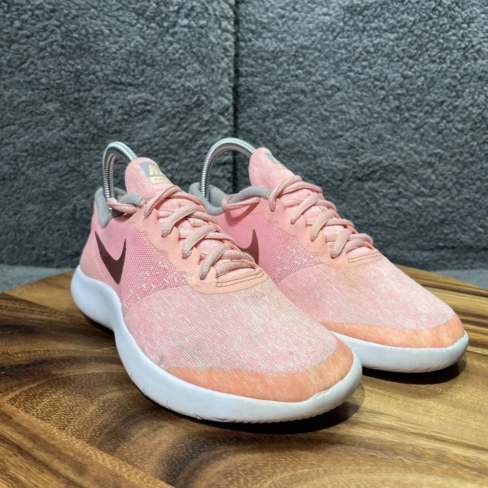 Girls Kids Youth Nike Flex Contact 917937 600 Pink White Sneakers Shoes Size‎ 5